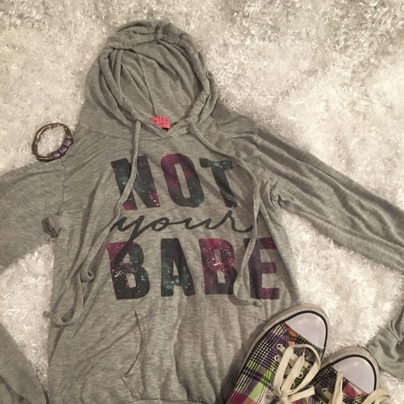 Sugar High Tops - Sugar High Not Your Babe Lightweight Hooded Top